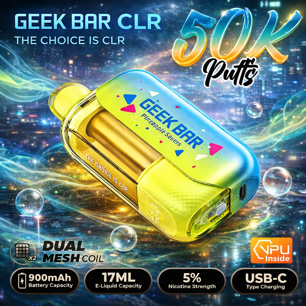 Geek Bar CLR 50K tanque transparente